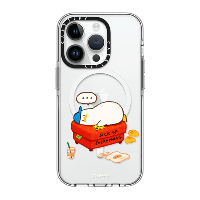 SSEBONG x CASETiFY iPhone 14 Pro ケース クリア クリア ケース MagSafe対応 Duck on the couch