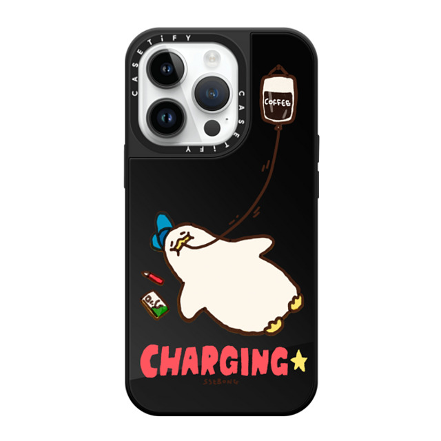 SSEBONG x CASETiFY iPhone 14 Pro Case Black on Black ミラーケース MagSafe対応 CHARGING- SSEBONG x CASETiFY iPhone 14 Pro Case Black on Black ミラーケース MagSafe対応 CHARGING-