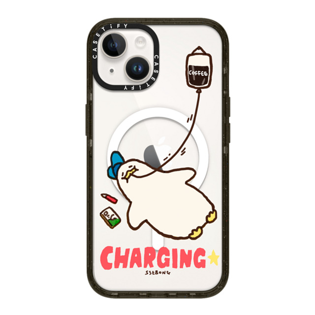 SSEBONG x CASETiFY iPhone 14 ケース ブラック インパクトケース MagSafe対応 CHARGING-