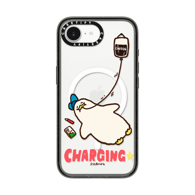 SSEBONG x CASETiFY iPhone 16e ケース Animal,Cartoon ブラック インパクトケース MagSafe対応 CHARGING- Back to School SSEBONG x CASETiFY iPhone 16e ケース Animal,Cartoon ブラック インパクトケース MagSafe対応 CHARGING- Back to School