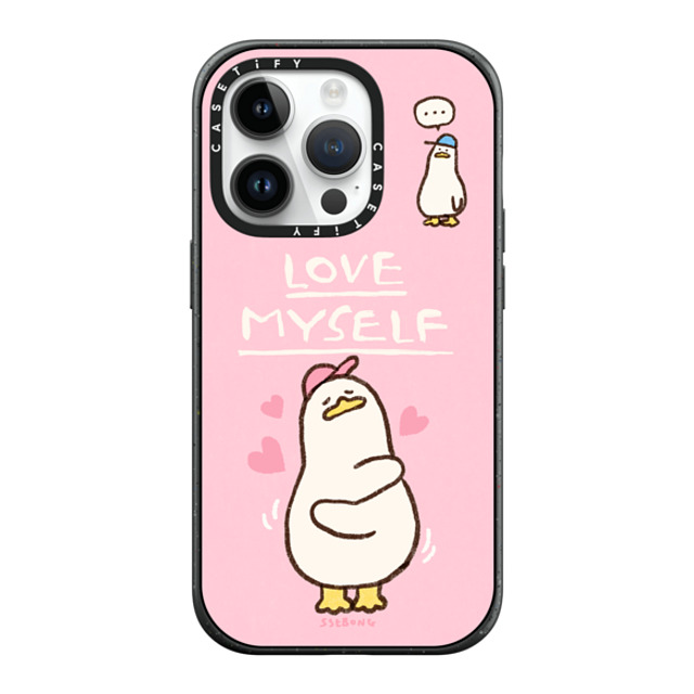 SSEBONG x CASETiFY iPhone 14 Pro ケース マットブラック インパクトケース MagSafe対応 Love myself