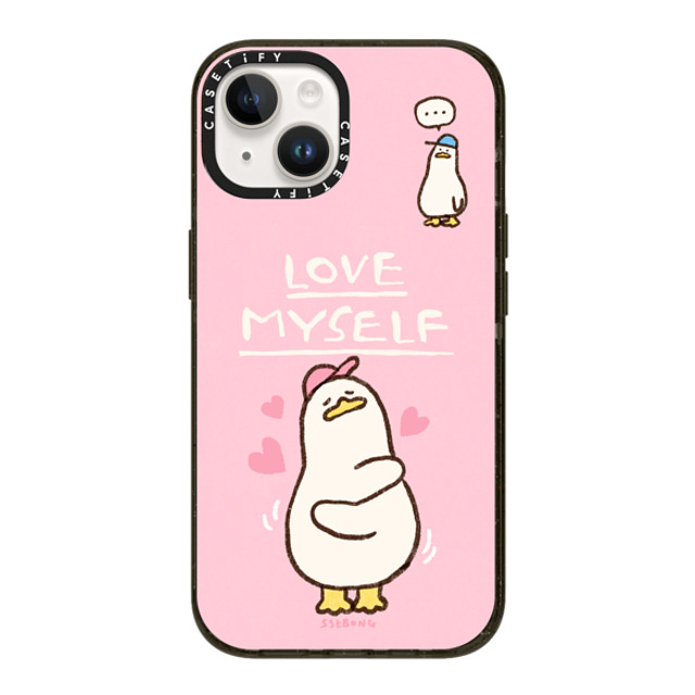 SSEBONG x CASETiFY iPhone 14 ケース ブラック インパクトケース Love myself