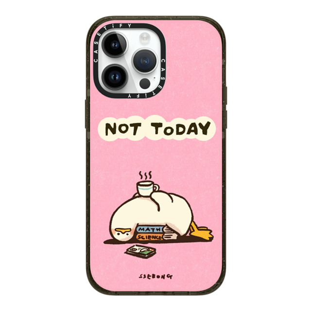 SSEBONG x CASETiFY iPhone 14 Pro Max ケース ブラック インパクトケース MagSafe対応 NOT TODAY