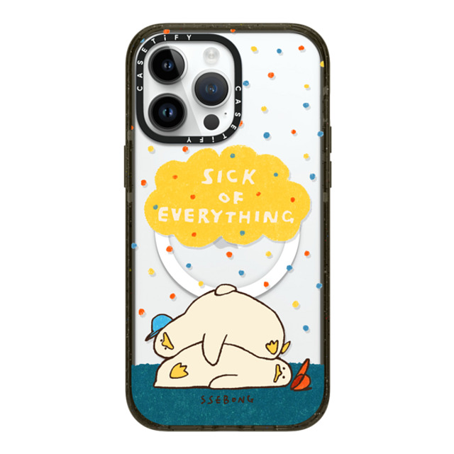 SSEBONG x CASETiFY iPhone 14 Pro Max ケース ブラック インパクトケース MagSafe対応 SICK OF EVERYTHING