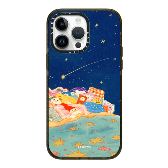 SSEBONG x CASETiFY iPhone 14 Pro Max ケース ブラック インパクトケース MagSafe対応 Good night-