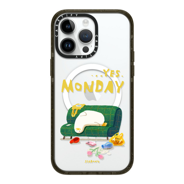 SSEBONG x CASETiFY iPhone 14 Pro Max ケース ブラック インパクトケース MagSafe対応 MONDAY-