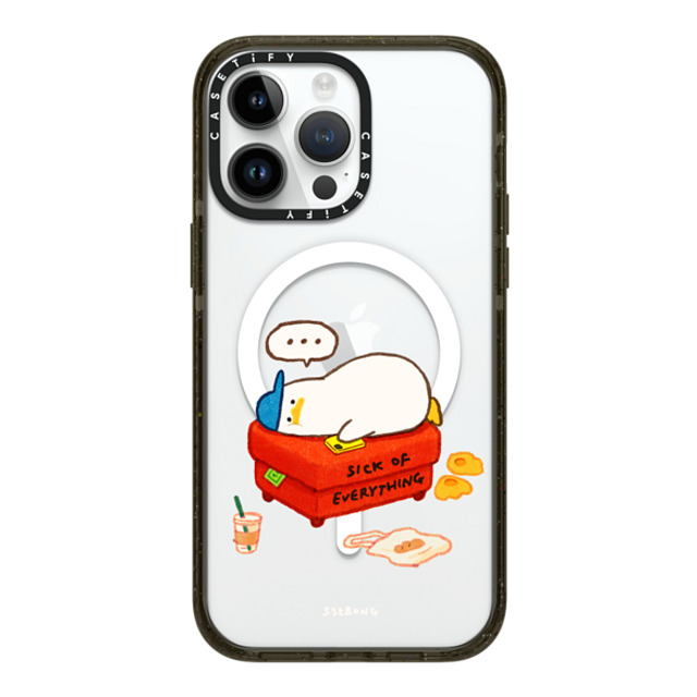 SSEBONG x CASETiFY iPhone 14 Pro Max ケース ブラック インパクトケース MagSafe対応 Duck on the couch