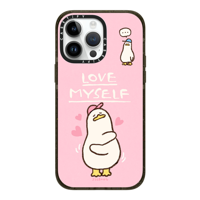 SSEBONG x CASETiFY iPhone 14 Pro Max ケース ブラック インパクトケース MagSafe対応 Love myself