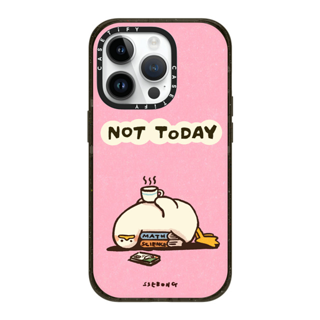 SSEBONG x CASETiFY iPhone 14 Pro ケース ブラック インパクトケース MagSafe対応 NOT TODAY