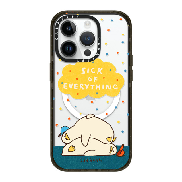 SSEBONG x CASETiFY iPhone 14 Pro ケース ブラック インパクトケース MagSafe対応 SICK OF EVERYTHING