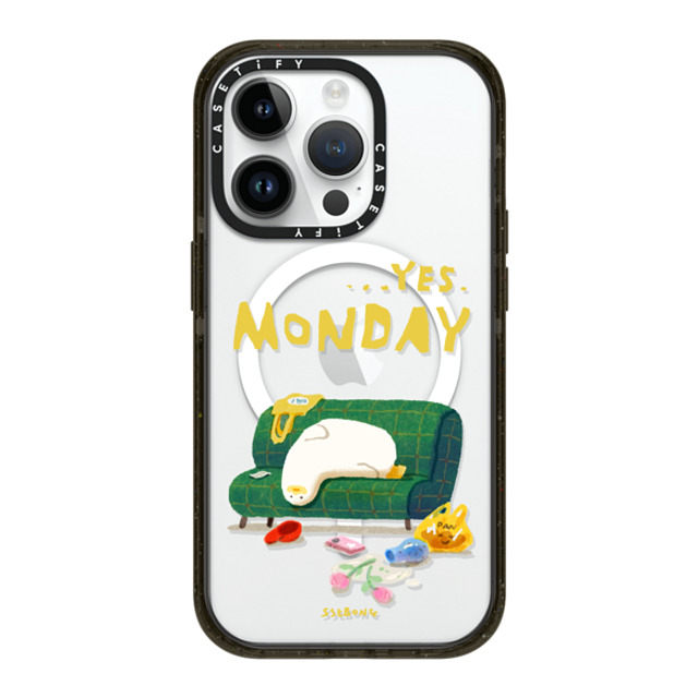 SSEBONG x CASETiFY iPhone 14 Pro ケース ブラック インパクトケース MagSafe対応 MONDAY-