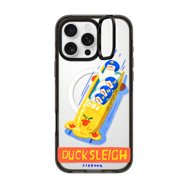 SSEBONG x CASETiFY iPhone 16 Pro Max ケース Animal,Cartoon ブラック インパクトリングスタンドケース MagSafe対応 DUCK SLEIGH! Father's Day SSEBONG x CASETiFY iPhone 16 Pro Max ケース Animal,Cartoon ブラック インパクトリングスタンドケース MagSafe対応 DUCK SLEIGH! Father's Day