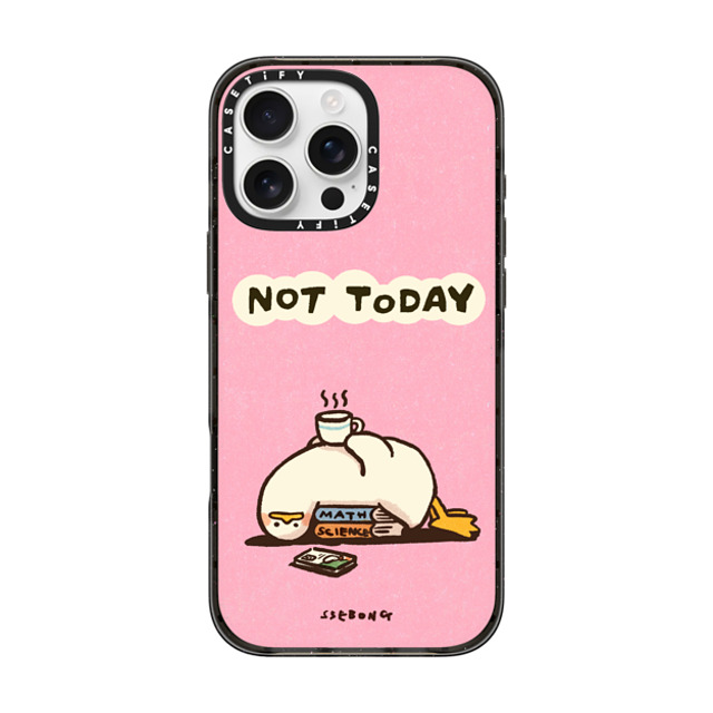 SSEBONG x CASETiFY iPhone 16 Pro Max ケース ブラック インパクトケース NOT TODAY