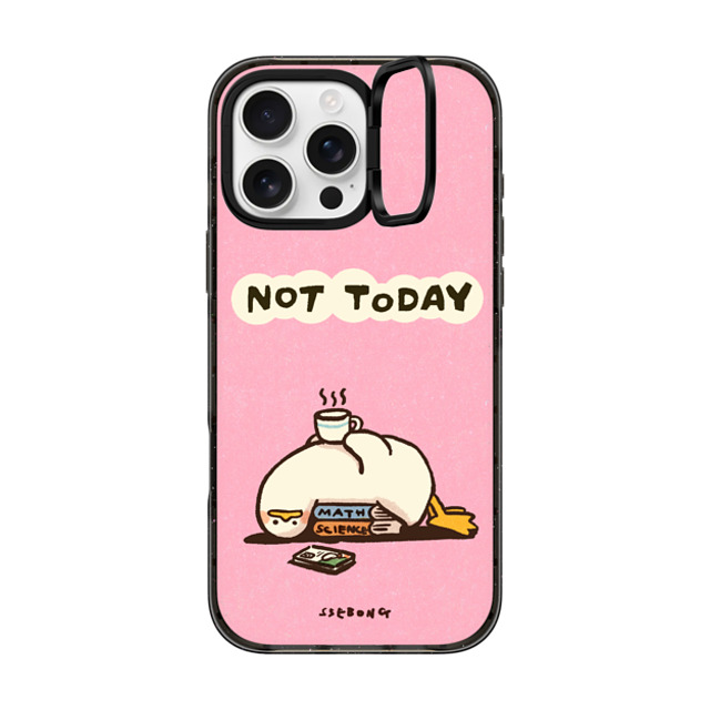 SSEBONG x CASETiFY iPhone 16 Pro Max ケース ブラック インパクトリングスタンドケース MagSafe対応 NOT TODAY