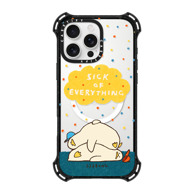 SSEBONG x CASETiFY iPhone 16 Pro Max ケース ブラック バウンスケース SICK OF EVERYTHING