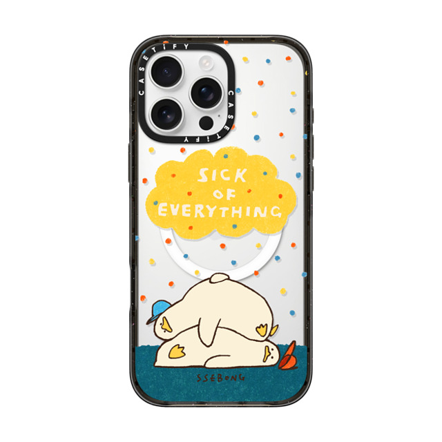 SSEBONG x CASETiFY iPhone 16 Pro Max ケース ブラック インパクトケース MagSafe対応 SICK OF EVERYTHING