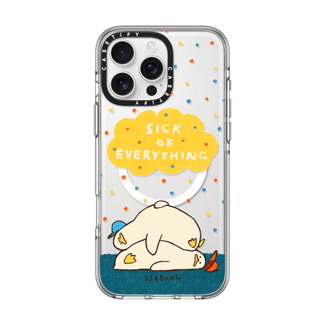 SSEBONG x CASETiFY iPhone 16 Pro Max ケース クリア クリア ケース MagSafe対応 SICK OF EVERYTHING