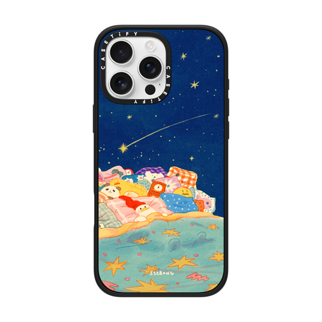 SSEBONG x CASETiFY iPhone 16 Pro Max ケース マットブラック インパクトケース MagSafe対応 Good night-