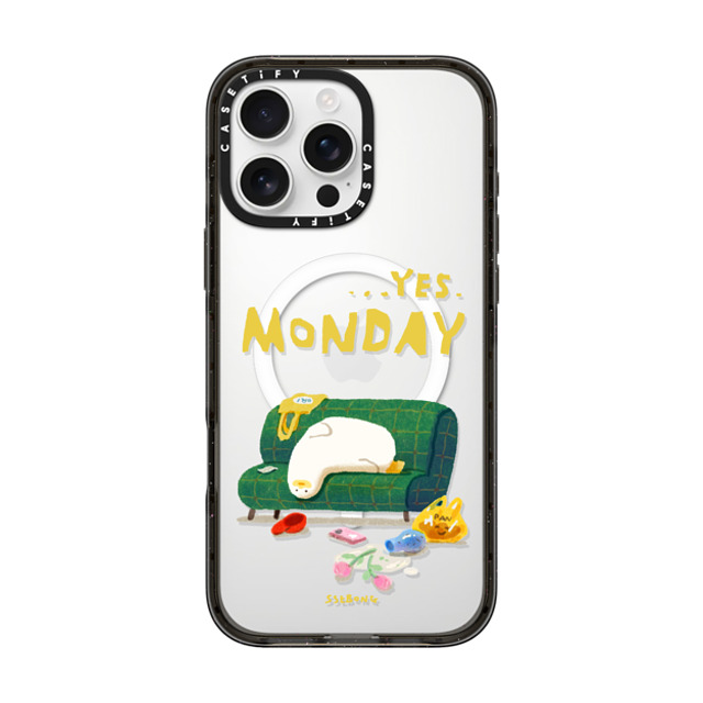 SSEBONG x CASETiFY iPhone 16 Pro Max ケース ブラック インパクトケース MagSafe対応 MONDAY-