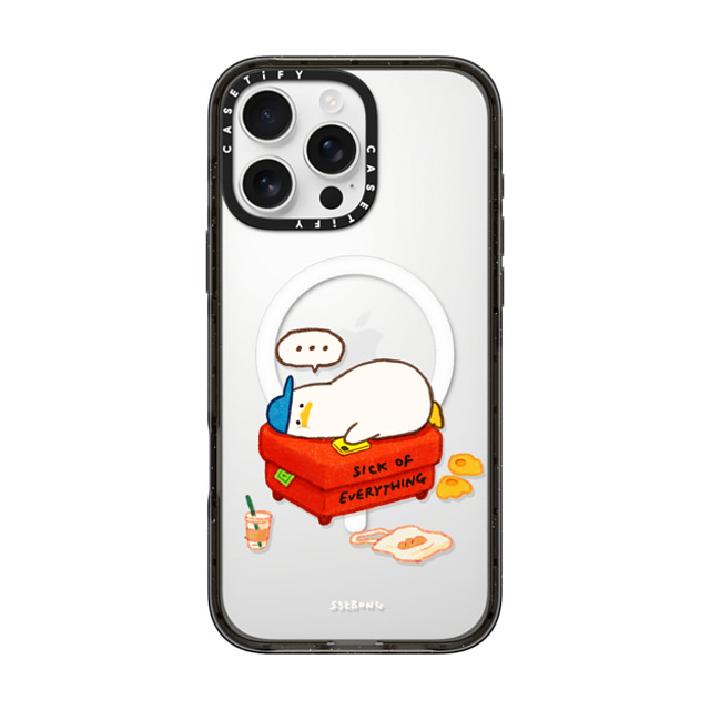 SSEBONG x CASETiFY iPhone 16 Pro Max ケース ブラック インパクトケース MagSafe対応 Duck on the couch