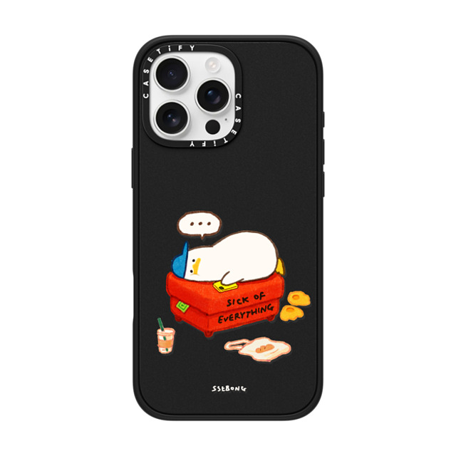 SSEBONG x CASETiFY iPhone 16 Pro Max ケース マットブラック インパクトケース MagSafe対応 Duck on the couch