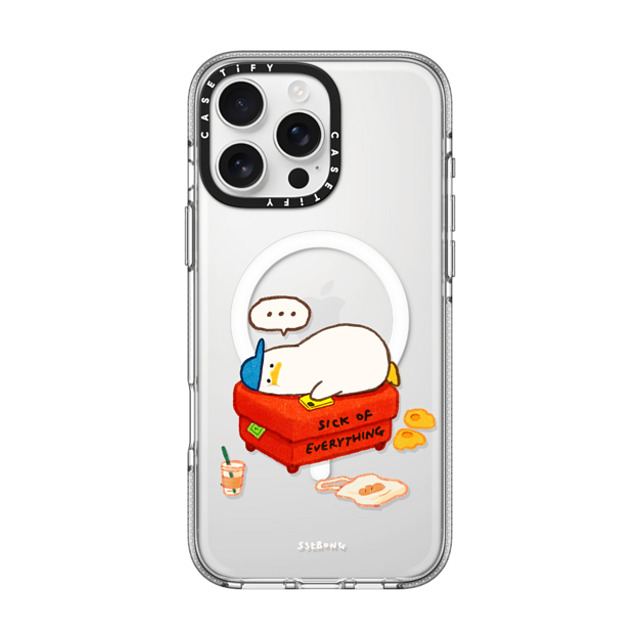 SSEBONG x CASETiFY iPhone 16 Pro Max ケース クリア クリア ケース MagSafe対応 Duck on the couch