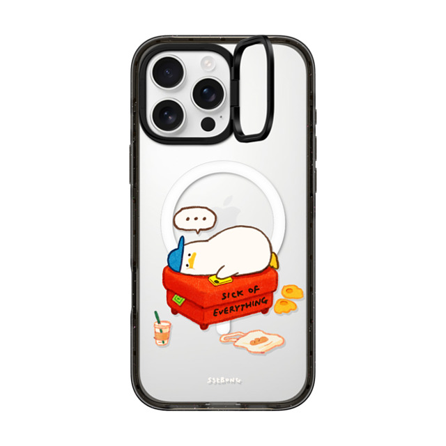 SSEBONG x CASETiFY iPhone 16 Pro Max ケース ブラック インパクトリングスタンドケース MagSafe対応 Duck on the couch