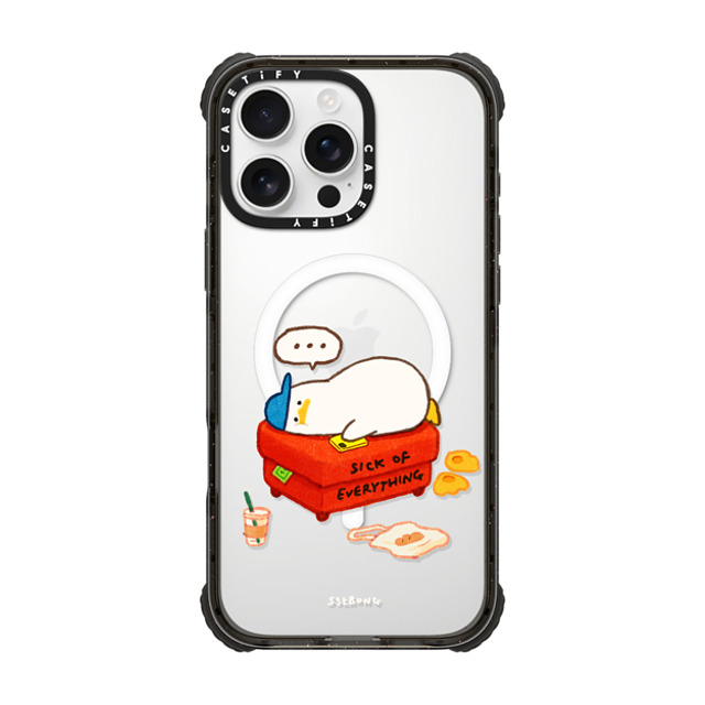 SSEBONG x CASETiFY iPhone 16 Pro Max Case Black ウルトラ インパクトケース MagSafe 対応 Duck on the couch SSEBONG x CASETiFY iPhone 16 Pro Max Case Black ウルトラ インパクトケース MagSafe 対応 Duck on the couch