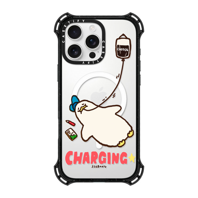 SSEBONG x CASETiFY iPhone 16 Pro Max ケース ブラック バウンスケース CHARGING-