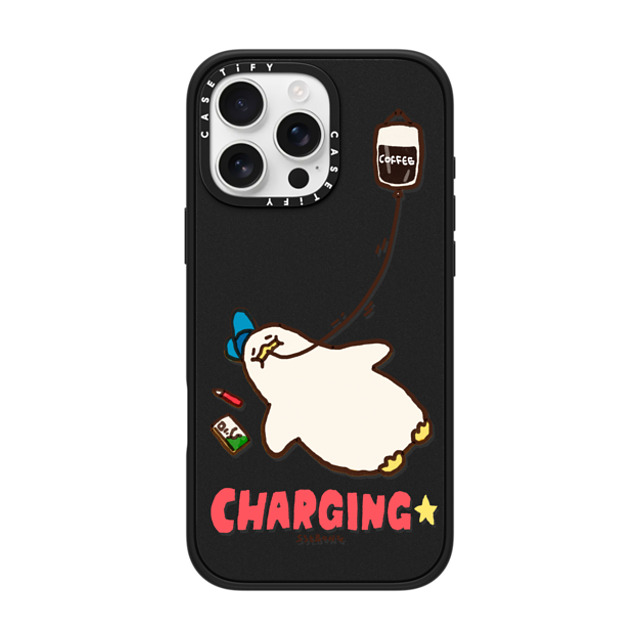 SSEBONG x CASETiFY iPhone 16 Pro Max ケース マットブラック インパクトケース MagSafe対応 CHARGING-