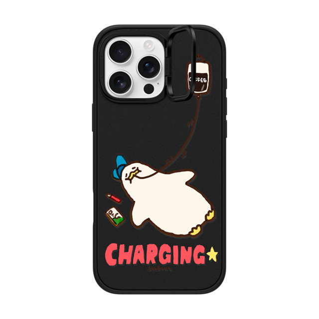 SSEBONG x CASETiFY iPhone 16 Pro Max ケース マットブラック インパクトリングスタンドケース MagSafe対応 CHARGING-