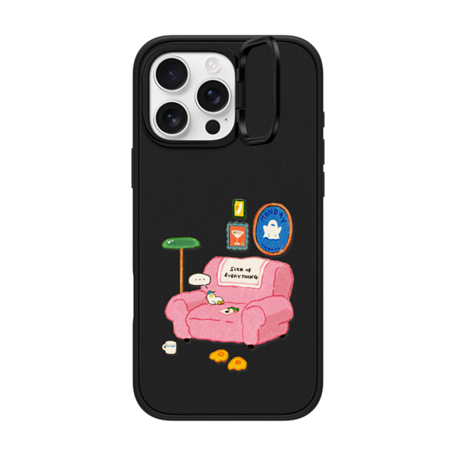 SSEBONG x CASETiFY iPhone 16 Pro Max ケース マットブラック インパクトリングスタンドケース MagSafe対応 Tiny duck