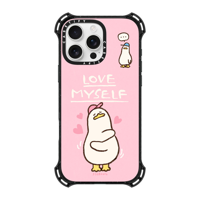 SSEBONG x CASETiFY iPhone 16 Pro Max ケース ブラック バウンスケース Love myself