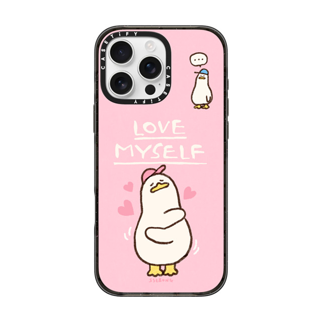 SSEBONG x CASETiFY iPhone 16 Pro Max ケース ブラック インパクトケース MagSafe対応 Love myself