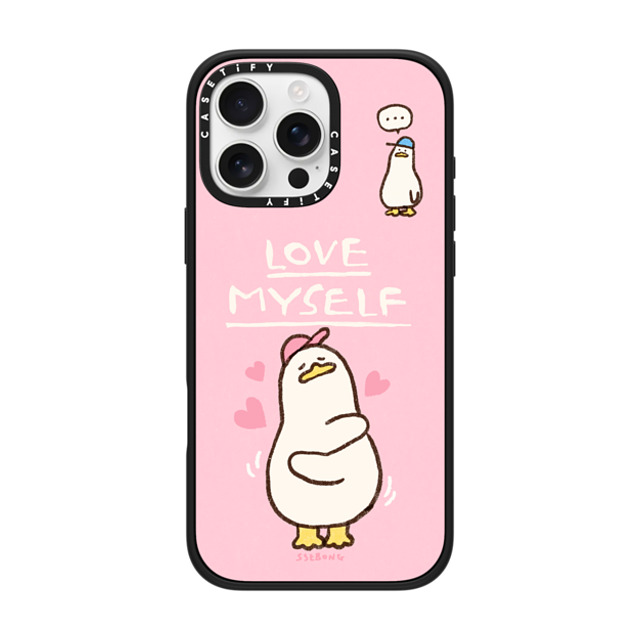 SSEBONG x CASETiFY iPhone 16 Pro Max ケース マットブラック インパクトケース MagSafe対応 Love myself