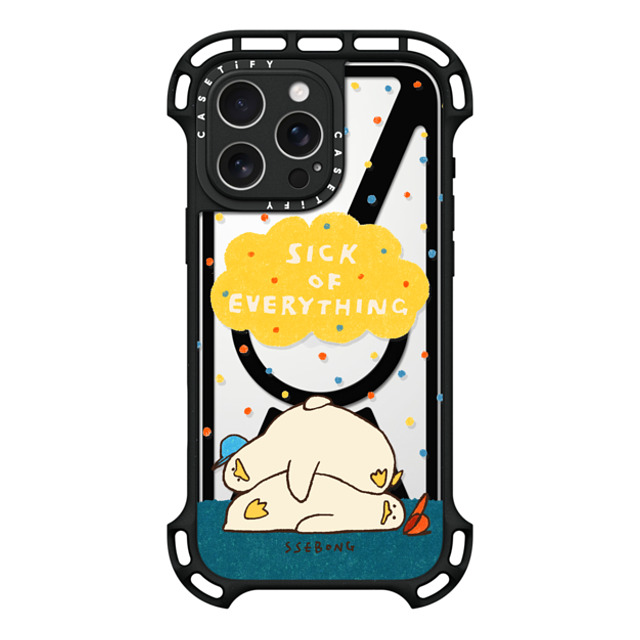 SSEBONG x CASETiFY iPhone 16 Pro Max ケース ブラック ウルトラ バウンスケース MagSafe対応 SICK OF EVERYTHING