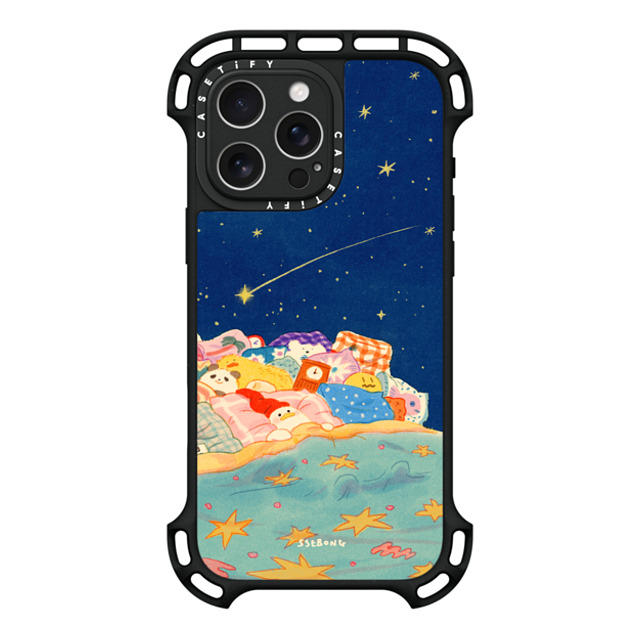 SSEBONG x CASETiFY iPhone 16 Pro Max ケース ブラック ウルトラ バウンスケース MagSafe対応 Good night-