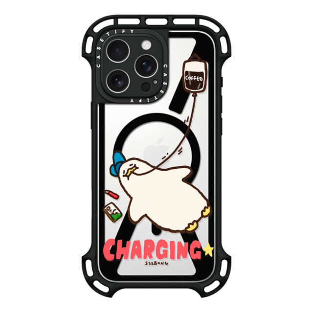 SSEBONG x CASETiFY iPhone 16 Pro Max ケース ブラック ウルトラ バウンスケース MagSafe対応 CHARGING-