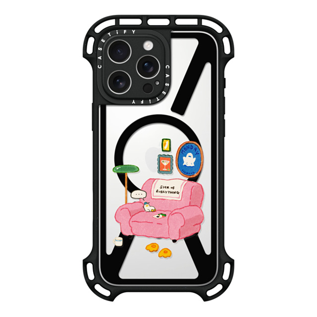 SSEBONG x CASETiFY iPhone 16 Pro Max ケース ブラック ウルトラ バウンスケース MagSafe対応 Tiny duck