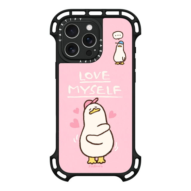 SSEBONG x CASETiFY iPhone 16 Pro Max ケース ブラック ウルトラ バウンスケース MagSafe対応 Love myself