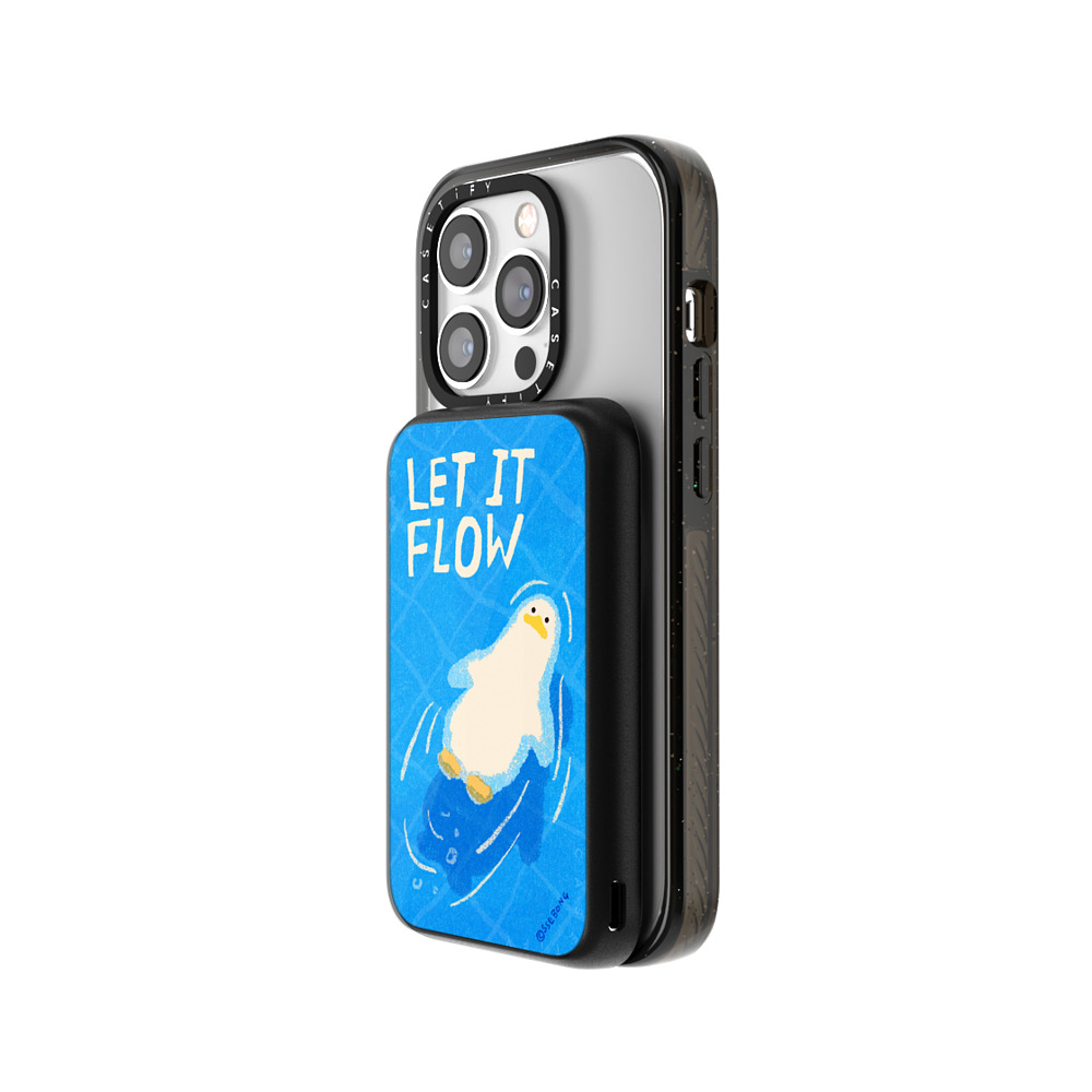 SSEBONG x CASETiFY モバイルバッテリー Animal,Cartoon ブラック モバイルバッテリー MagSafe対応 Let it flow Father's Day SSEBONG x CASETiFY モバイルバッテリー Animal,Cartoon ブラック モバイルバッテリー MagSafe対応 Let it flow Father's Day
