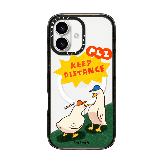 SSEBONG x CASETiFY iPhone 16 Case Animal,Cartoon Black Impact Case MagSafe Compatible KEEP DISTANCE Father's Day SSEBONG x CASETiFY iPhone 16 Case Animal,Cartoon Black Impact Case MagSafe Compatible KEEP DISTANCE Father's Day