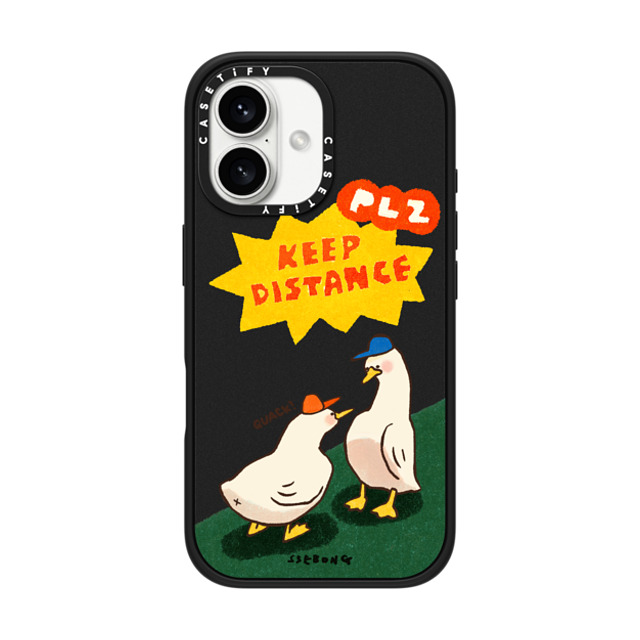 SSEBONG x CASETiFY iPhone 16 Case Animal,Cartoon Matte Black Impact Case MagSafe Compatible KEEP DISTANCE Father's Day SSEBONG x CASETiFY iPhone 16 Case Animal,Cartoon Matte Black Impact Case MagSafe Compatible KEEP DISTANCE Father's Day