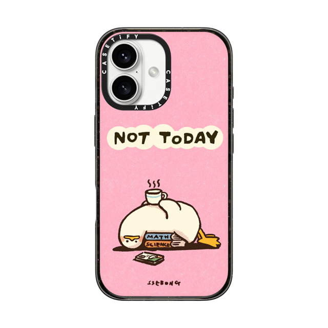 SSEBONG x CASETiFY iPhone 16 ケース ブラック インパクトケース MagSafe対応 NOT TODAY