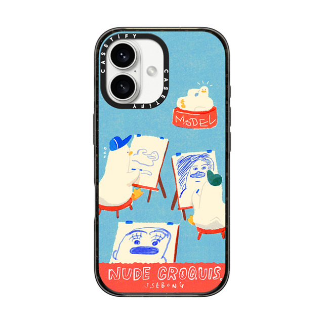 SSEBONG x CASETiFY iPhone 16 ケース Animal,Cartoon ブラック インパクトケース MagSafe対応 NUDE CROQUIS Father's Day SSEBONG x CASETiFY iPhone 16 ケース Animal,Cartoon ブラック インパクトケース MagSafe対応 NUDE CROQUIS Father's Day