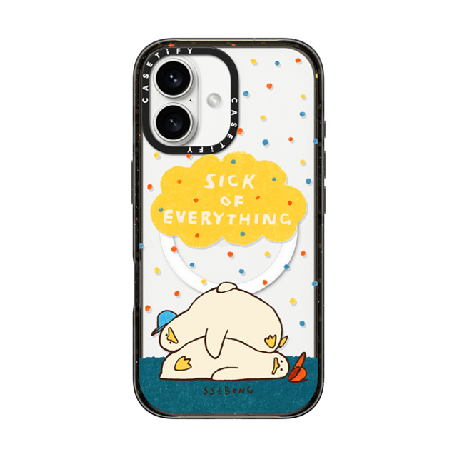 SSEBONG x CASETiFY iPhone 16 ケース ブラック インパクトケース MagSafe対応 SICK OF EVERYTHING