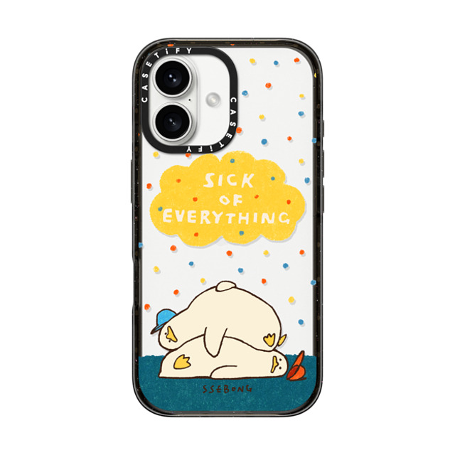 SSEBONG x CASETiFY iPhone 16 ケース ブラック インパクトケース SICK OF EVERYTHING