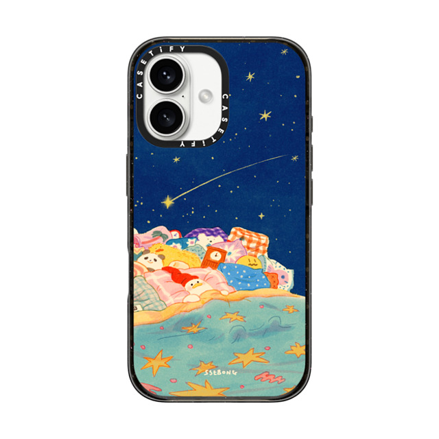 SSEBONG x CASETiFY iPhone 16 ケース ブラック インパクトケース MagSafe対応 Good night-