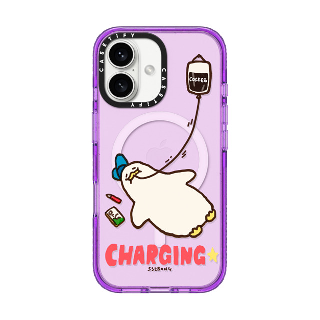 SSEBONG x CASETiFY iPhone 16 ケース パープル インパクトケース MagSafe対応 CHARGING-