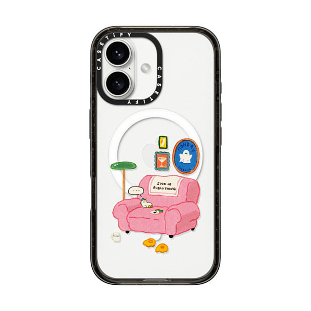 SSEBONG x CASETiFY iPhone 16 ケース ブラック インパクトケース MagSafe対応 Tiny duck